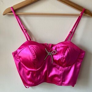 Crystal Sky Bustier Style Cropped Tank Top S NWT